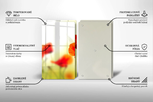 Kitchen worktop saver Red flowers