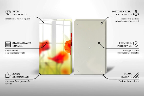 Kitchen worktop saver Red flowers