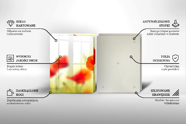 Kitchen worktop saver Red flowers