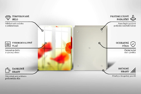 Kitchen worktop saver Red flowers