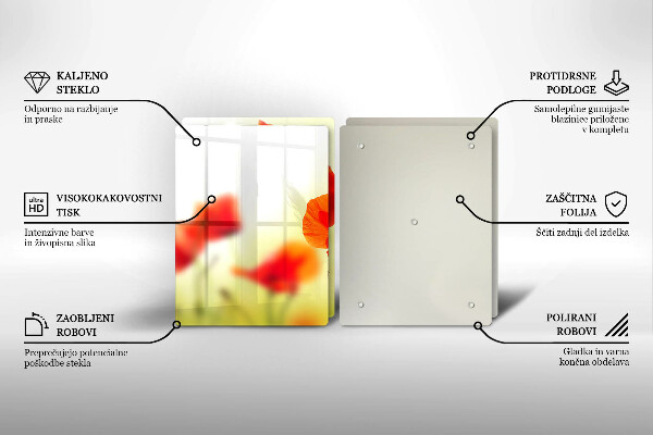 Kitchen worktop saver Red flowers