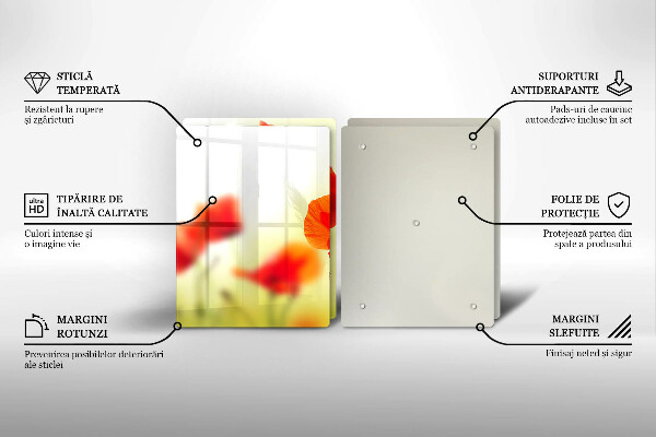 Kitchen worktop saver Red flowers