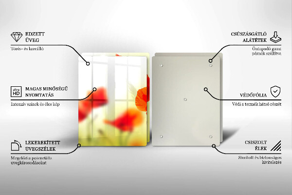 Kitchen worktop saver Red flowers