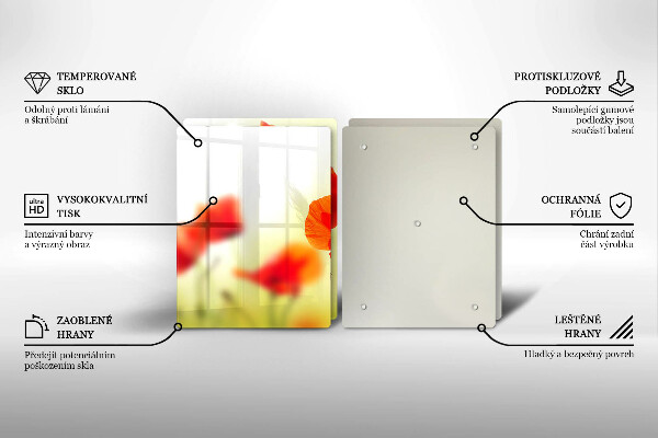 Kitchen worktop saver Red flowers