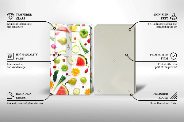 Kitchen worktop saver Fruit and vegetables pattern