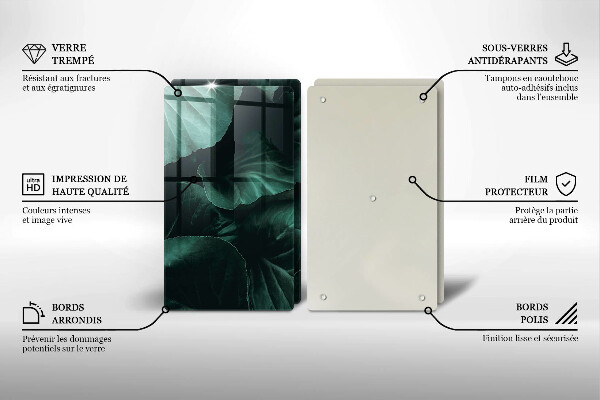 Kitchen worktop saver Wild dark leaves