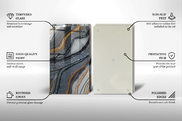 Kitchen worktop protector Rock with gold