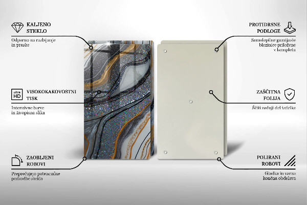 Kitchen worktop protector Rock with gold