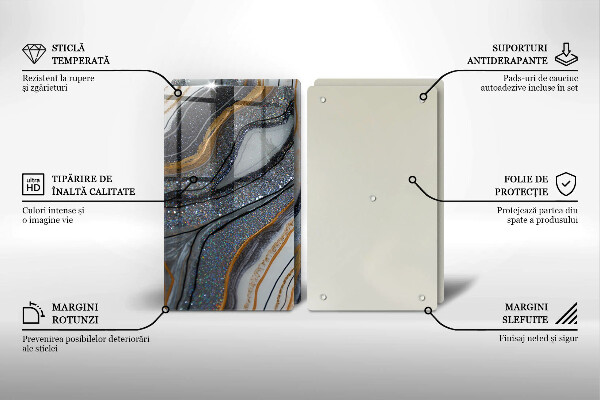 Kitchen worktop protector Rock with gold