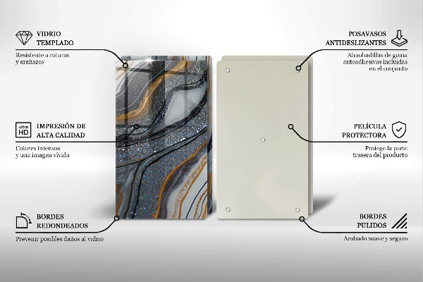 Kitchen worktop protector Rock with gold