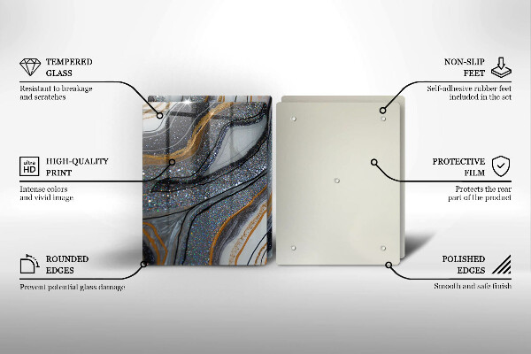 Kitchen worktop protector Rock with gold