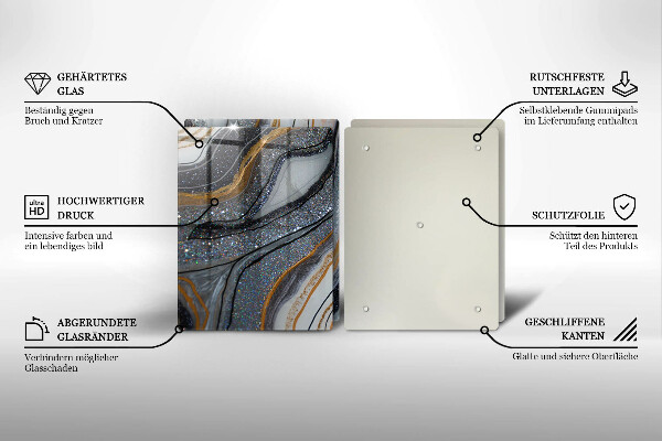 Kitchen worktop protector Rock with gold