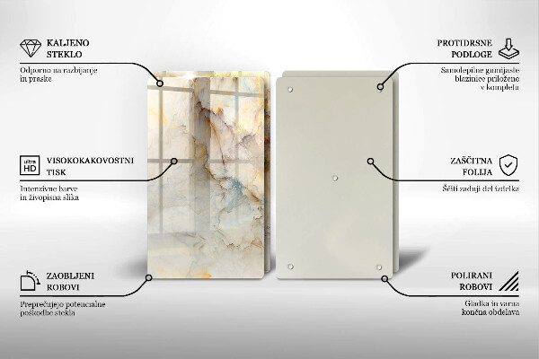 Worktop protector Marble texture with gold