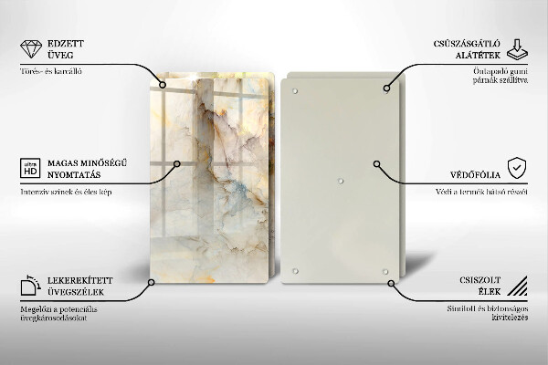 Worktop protector Marble texture with gold