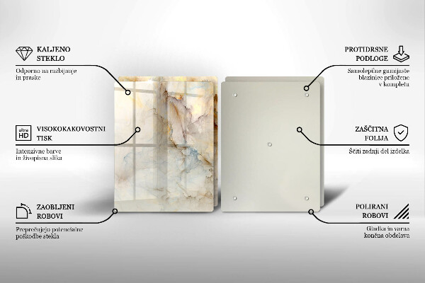 Worktop protector Marble texture with gold