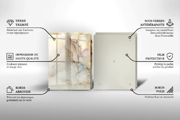 Worktop protector Marble texture with gold