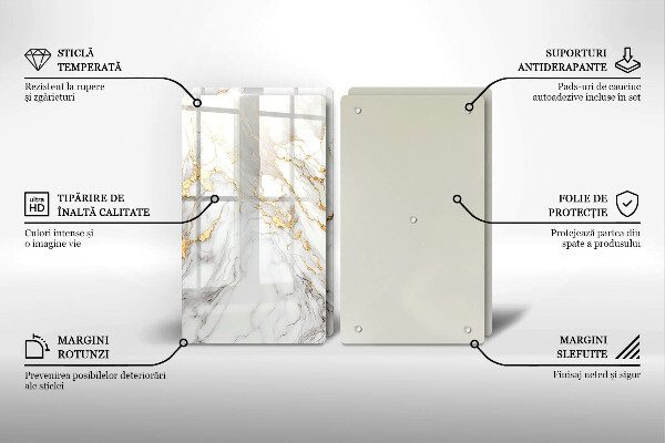 Worktop protector Light marble with gold