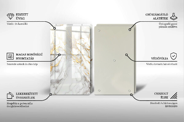 Worktop protector Light marble with gold