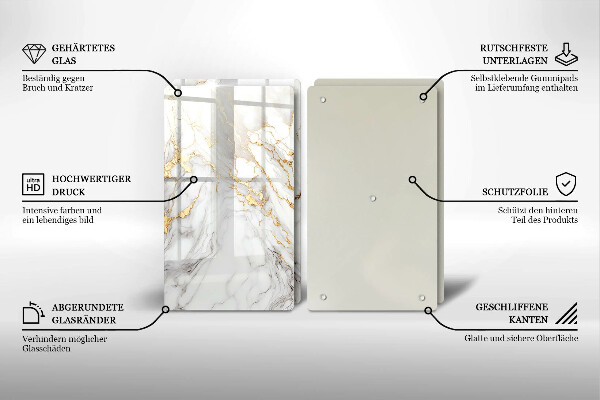 Worktop protector Light marble with gold