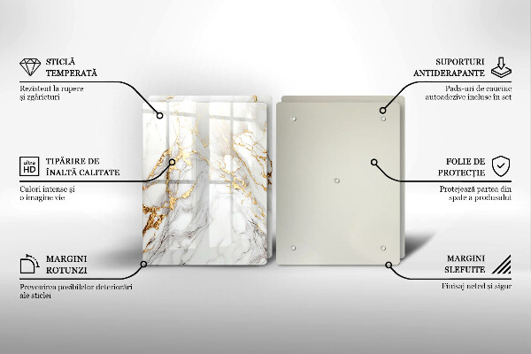 Worktop protector Light marble with gold