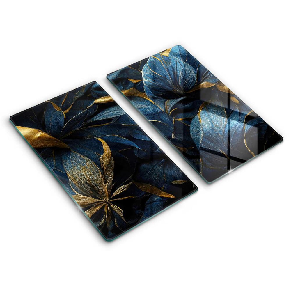 Kitchen worktop protector Decorative leaves with gold