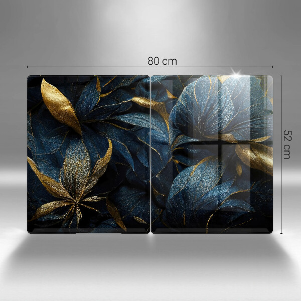 Kitchen worktop protector Decorative leaves with gold