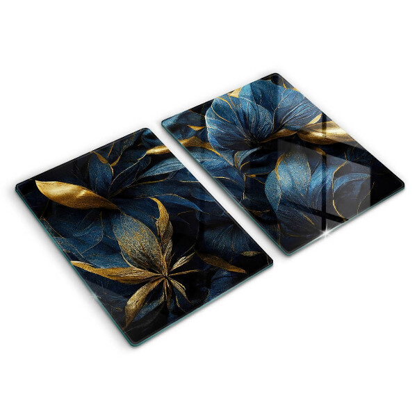 Kitchen worktop protector Decorative leaves with gold
