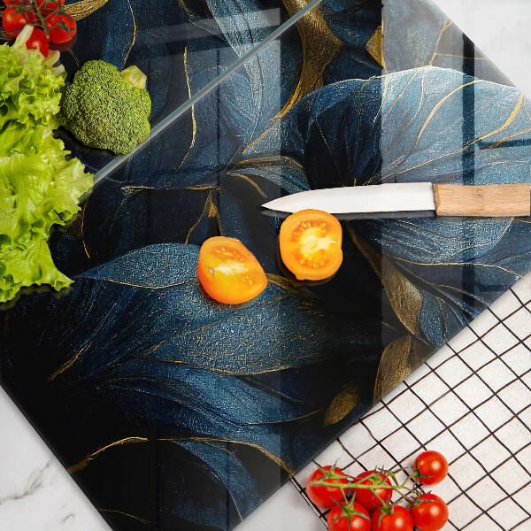 Kitchen worktop protector Decorative leaves with gold