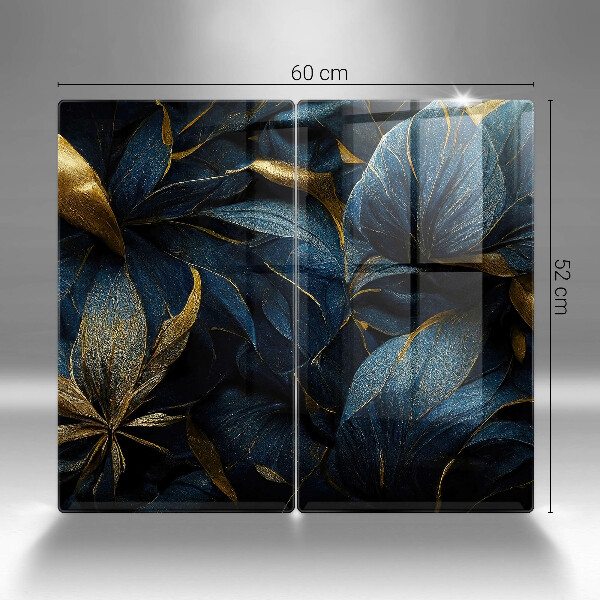 Kitchen worktop protector Decorative leaves with gold
