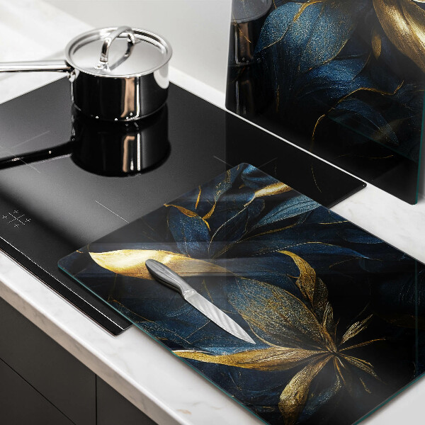 Kitchen worktop protector Decorative leaves with gold