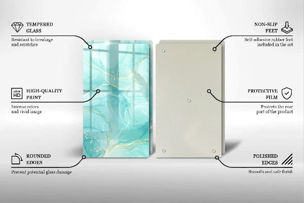 Kitchen worktop protector Blue-gold abstraction