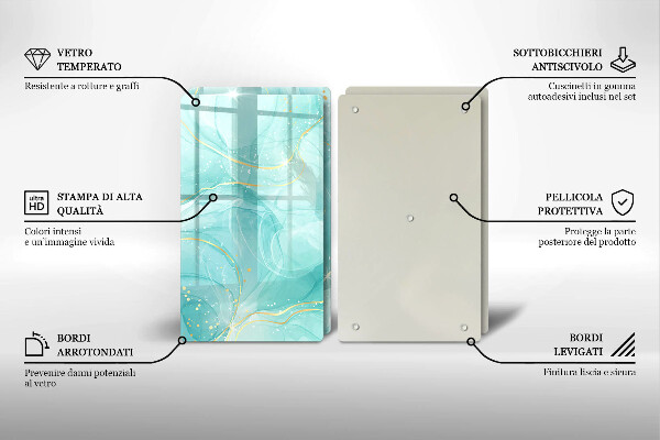 Kitchen worktop protector Blue-gold abstraction