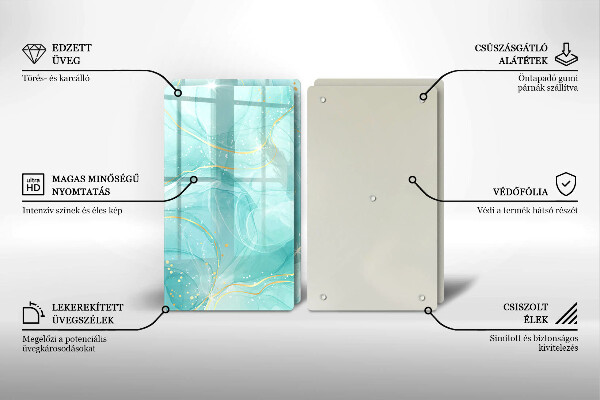 Kitchen worktop protector Blue-gold abstraction