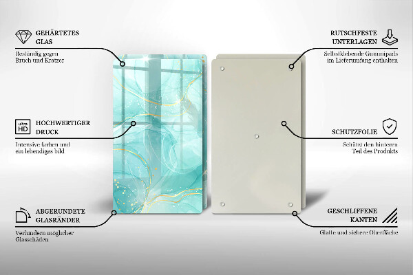 Kitchen worktop protector Blue-gold abstraction