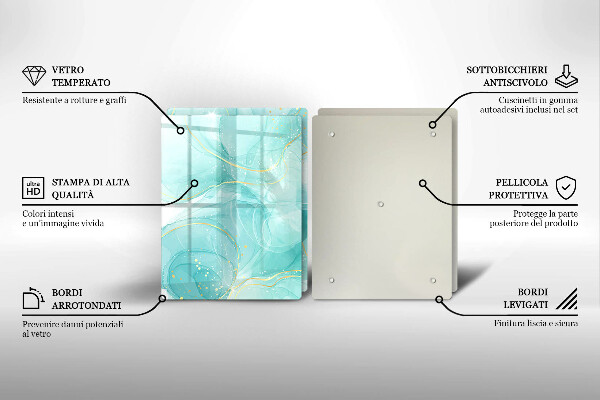 Kitchen worktop protector Blue-gold abstraction