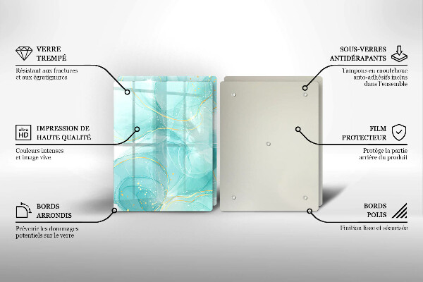 Kitchen worktop protector Blue-gold abstraction