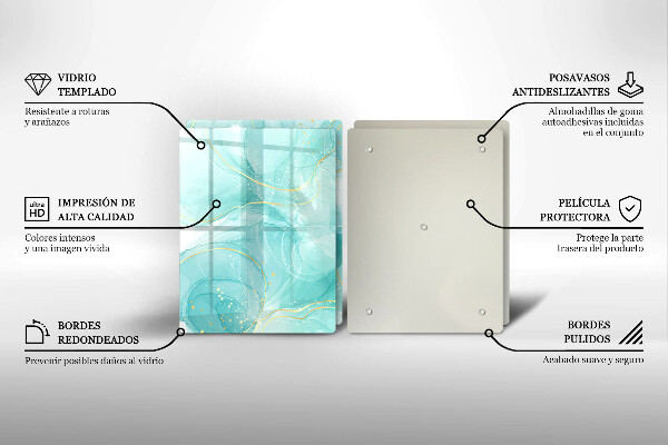 Kitchen worktop protector Blue-gold abstraction