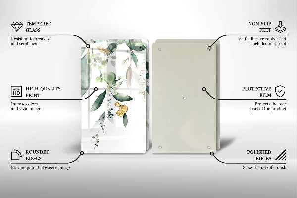 Kitchen worktop protector Watercolor leaves