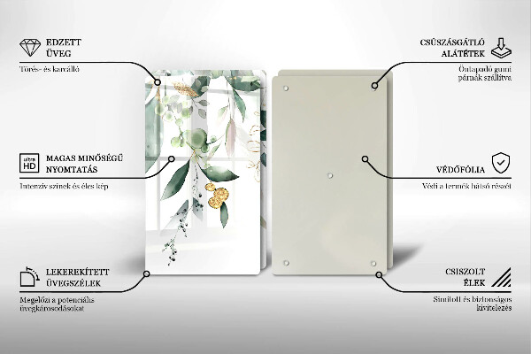 Kitchen worktop protector Watercolor leaves