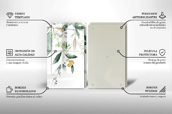 Kitchen worktop protector Watercolor leaves