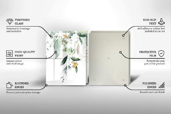 Kitchen worktop protector Watercolor leaves