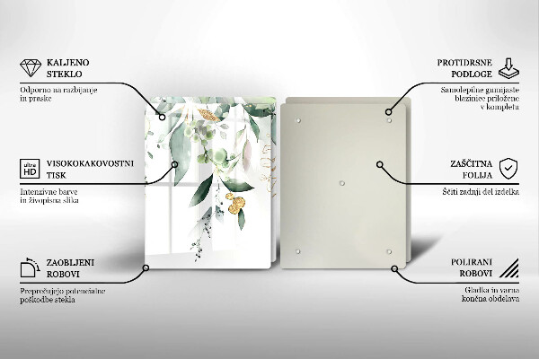 Kitchen worktop protector Watercolor leaves