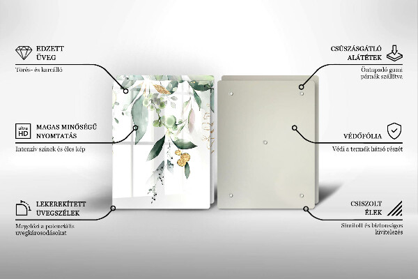 Kitchen worktop protector Watercolor leaves