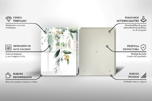 Kitchen worktop protector Watercolor leaves