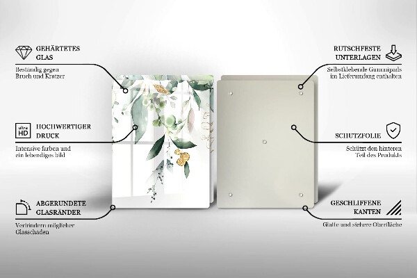 Kitchen worktop protector Watercolor leaves