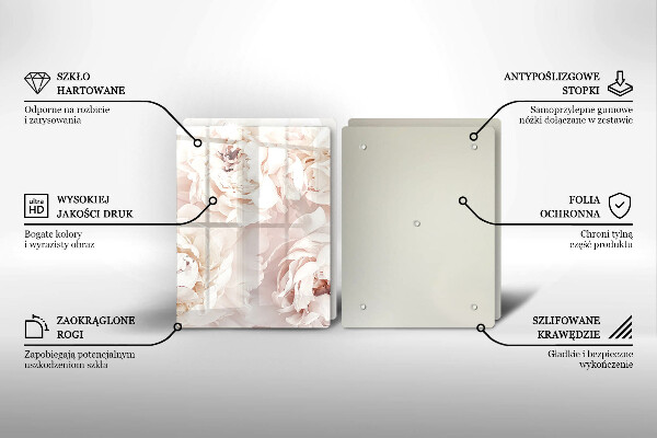 Kitchen worktop protector Pastel peonies