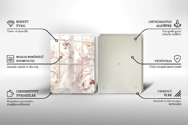 Kitchen worktop protector Pastel peonies