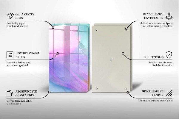 Kitchen worktop protector Pastel feathers