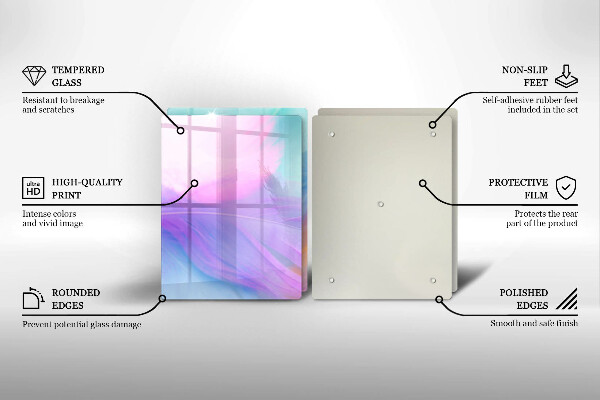 Kitchen worktop protector Pastel feathers