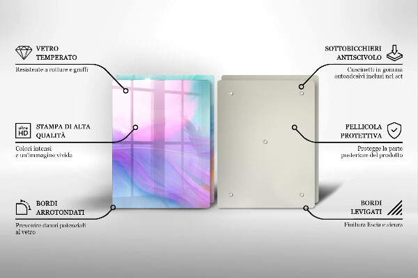 Kitchen worktop protector Pastel feathers